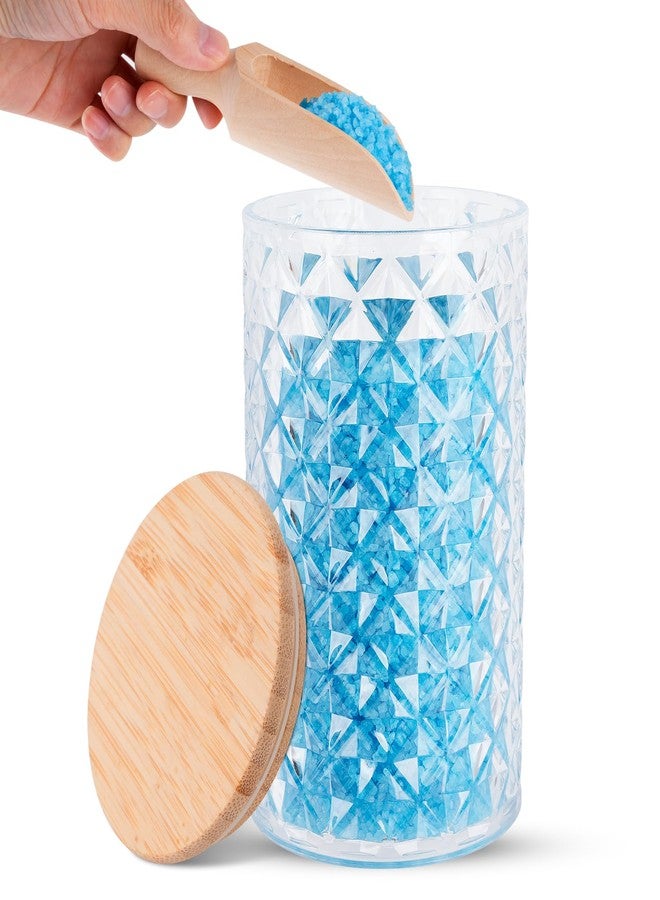 Worldity 1000ML/33OZ Acrylic Bath Salt Container, Anti-shatter Bath Salt Jars with Airtight Lids & Wooden Scoop, Acrylic Jars with Lids for Coffee, Sugar, Cookie, Bath Tub Accessories for Women - Image 1